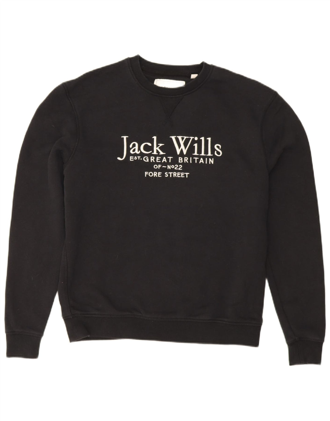 Jack Wills moletom gráfico masculino jumper pequeno algodão preto