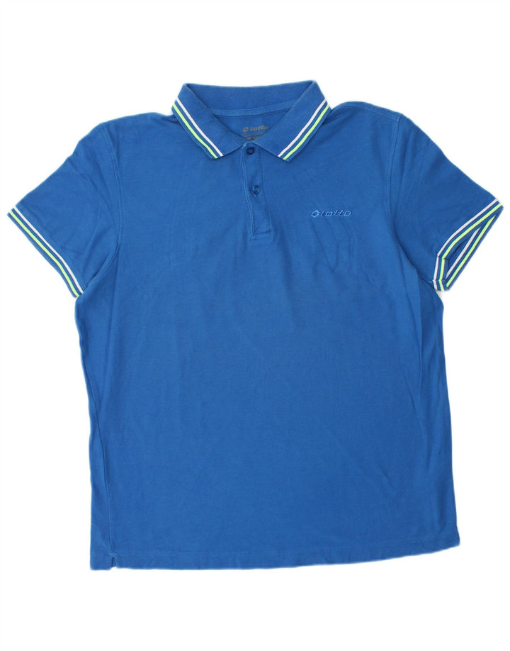 Camisa polo masculina Lotto algodão azul médio