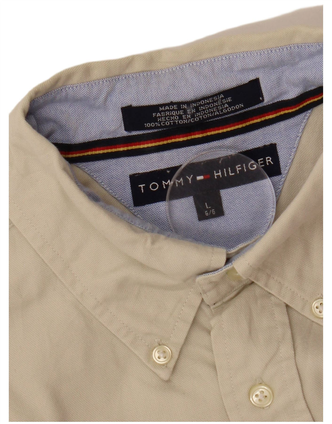 Camisa masculina TOMMY HILFIGER grande de algodão branco