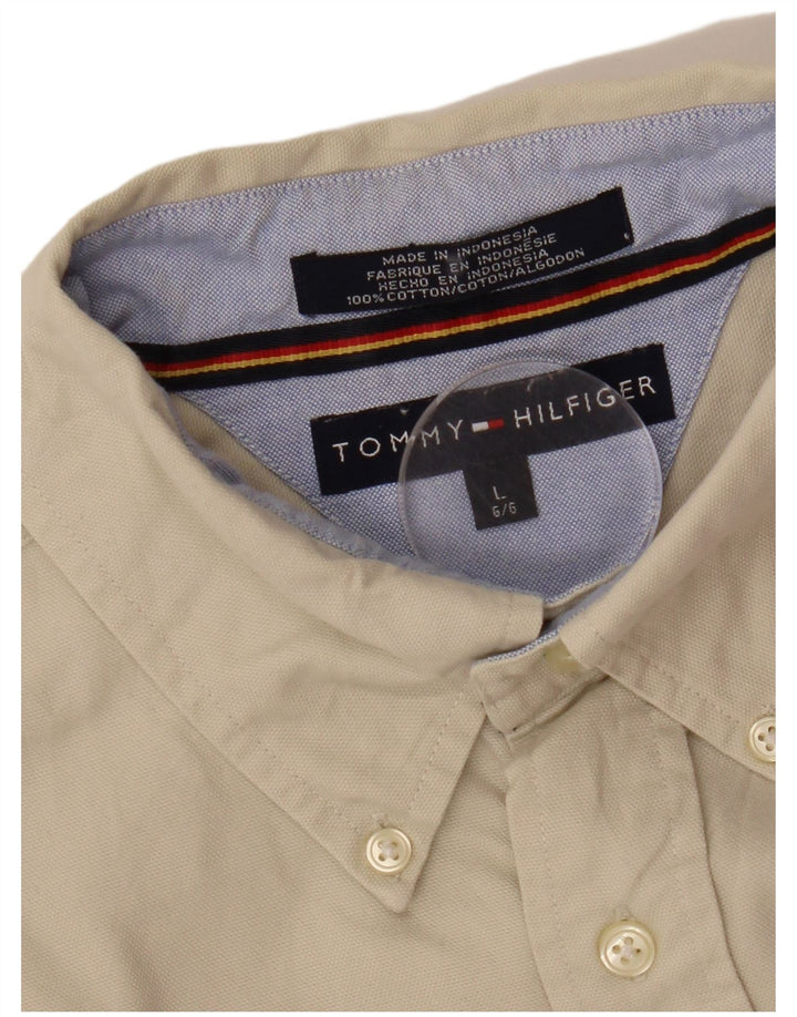 Camisa masculina TOMMY HILFIGER grande de algodão branco