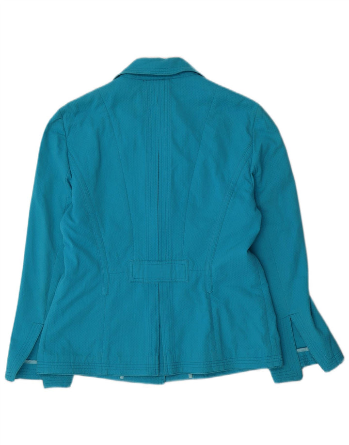 Jaqueta blazer feminina Karen Millen com 2 botões Reino Unido 14 algodão azul médio