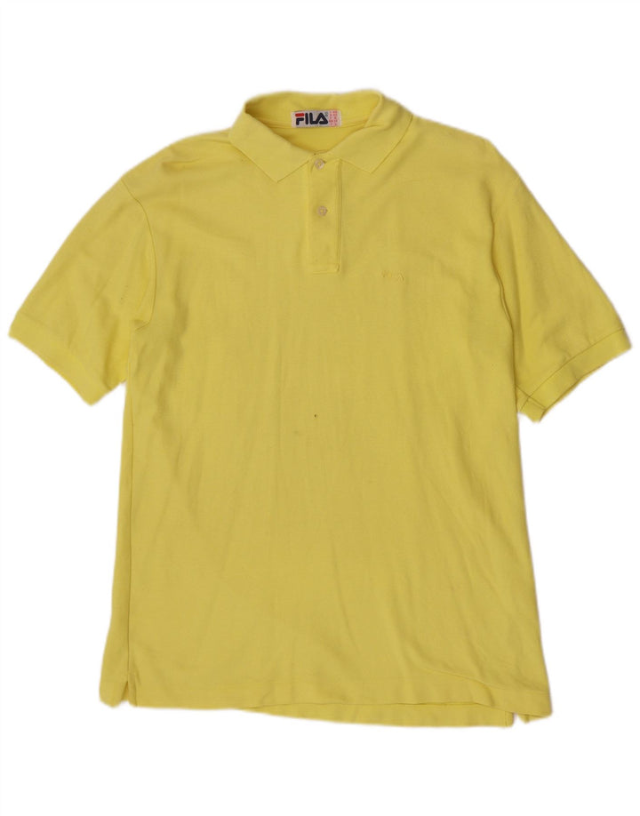 Camisa polo masculina Fila IT 48 algodão amarelo médio