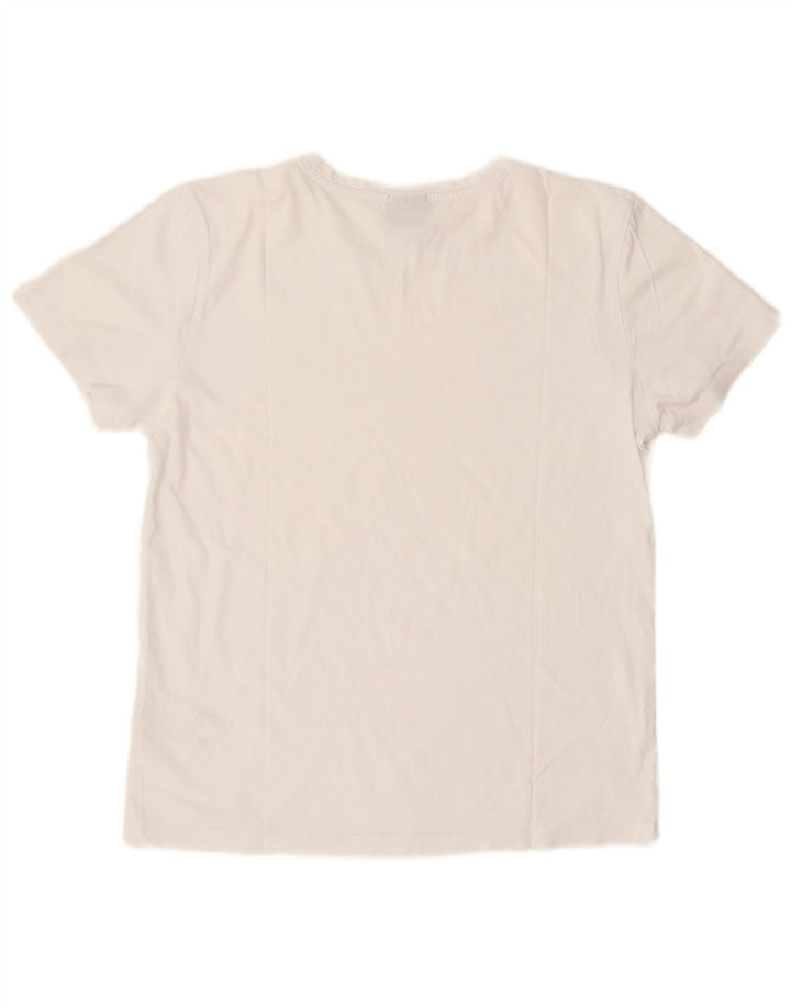 Hugo Boss Mens Slim Fit Camiseta Top Médio Algodão Branco