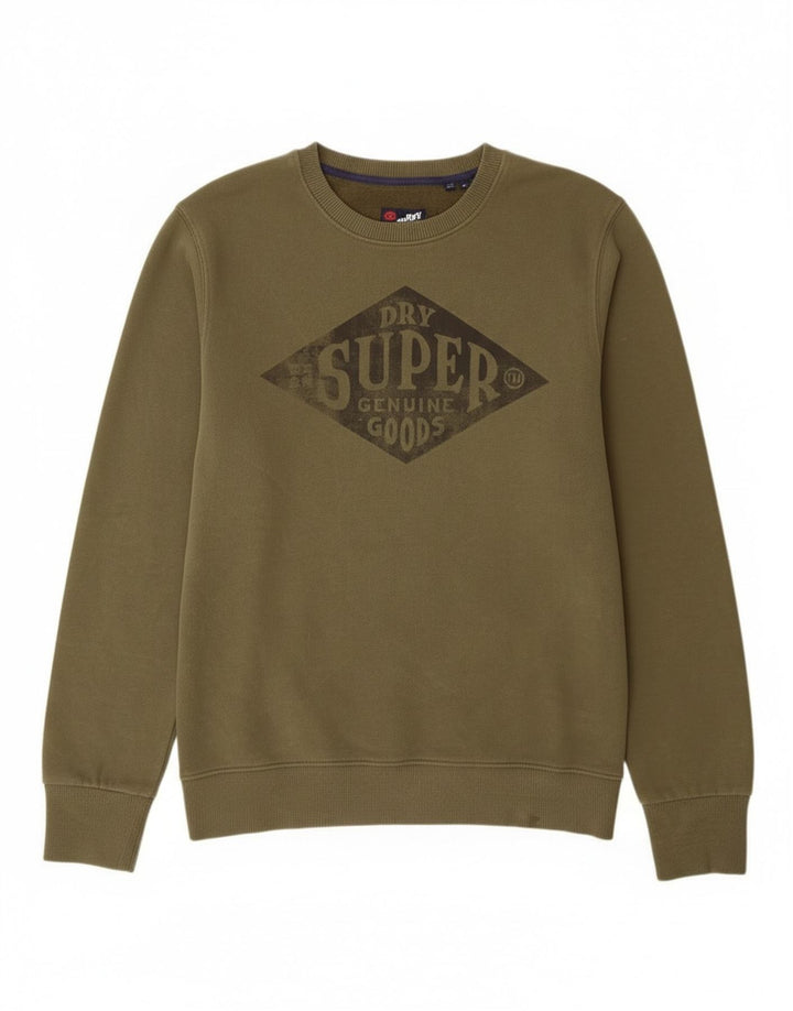 Superdry Mens Graphic Moletom Jumper XL Algodão Cáqui