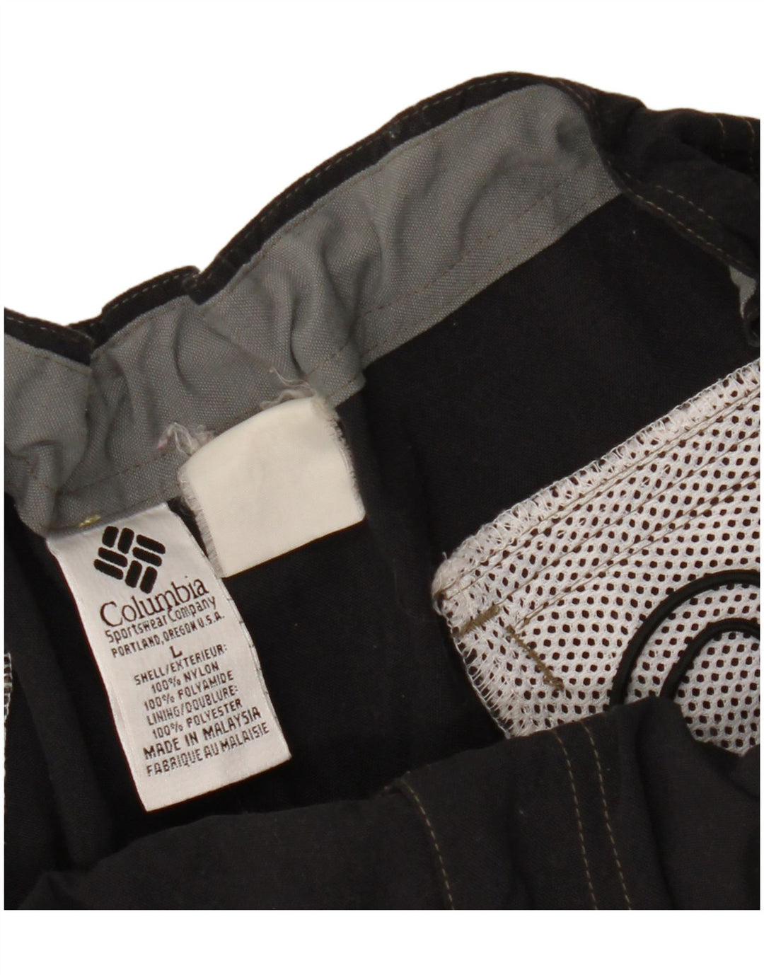 Calça corta-vento masculina COLUMBIA grande preto nylon