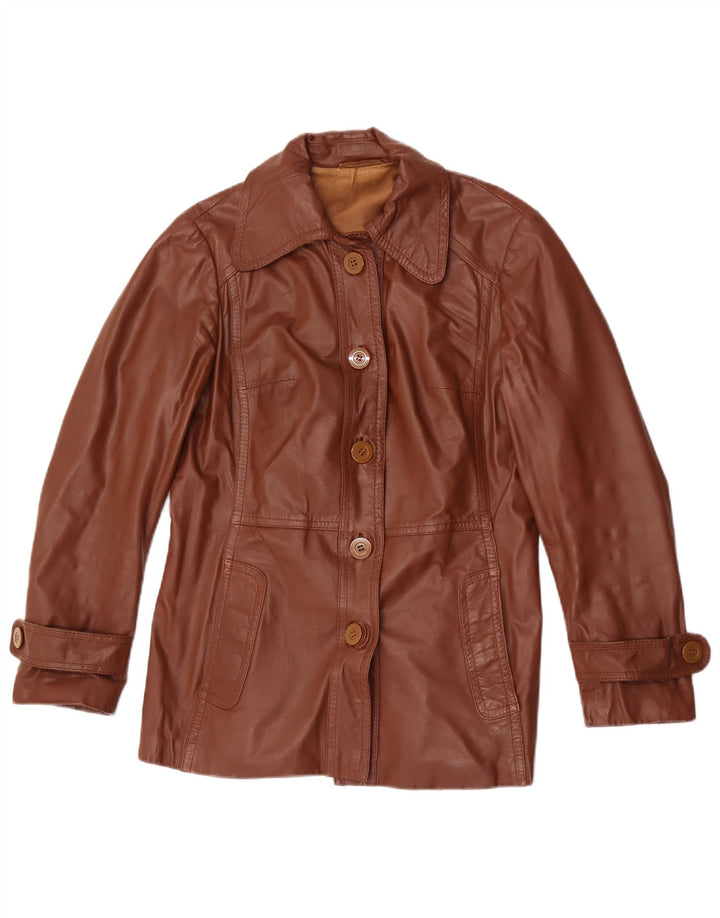Jaqueta de couro feminina VINTAGE IT 42 marrom médio