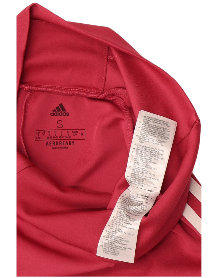 Legging Adidas Aeroready Feminina UK 8/10 Pequena Rosa Poliéster