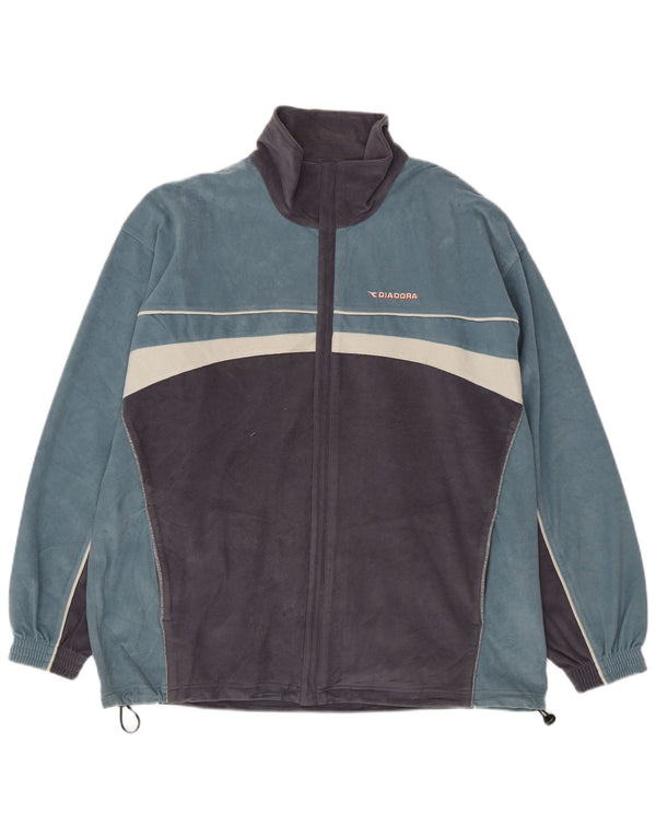Jaqueta de lã masculina Diadora UK 42 XL azul colorblock poliéster
