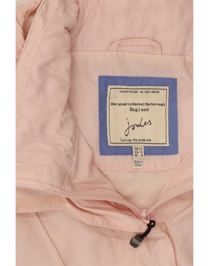Jaqueta de chuva feminina Joules com capuz grande tamanho UK 8 pequena rosa