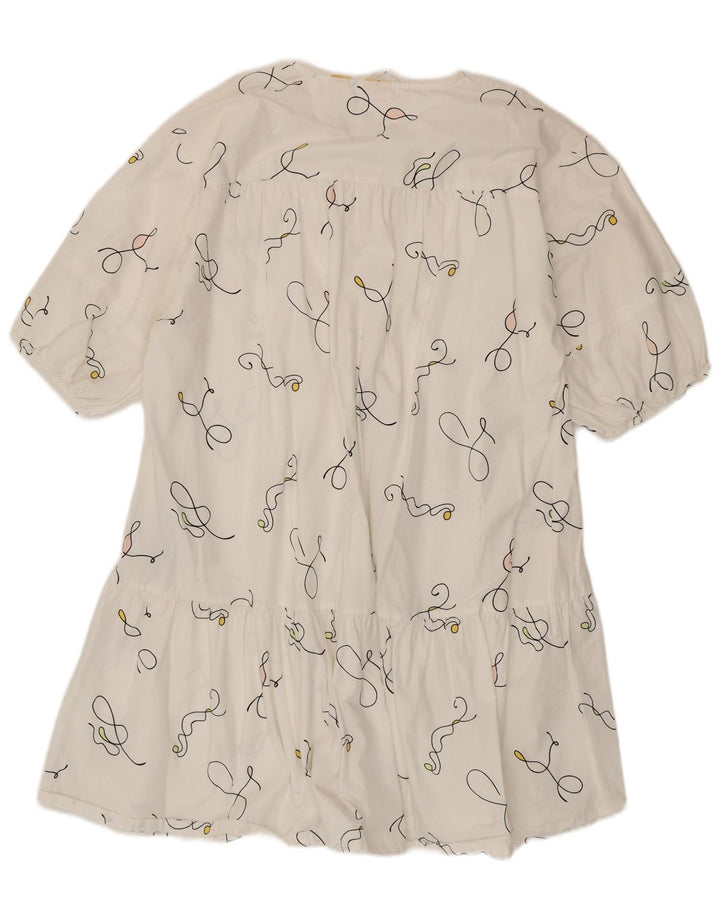 Vestido Levi's Feminino Abstrato Padrão Oversized Tenda Reino Unido 14 Médio Branco