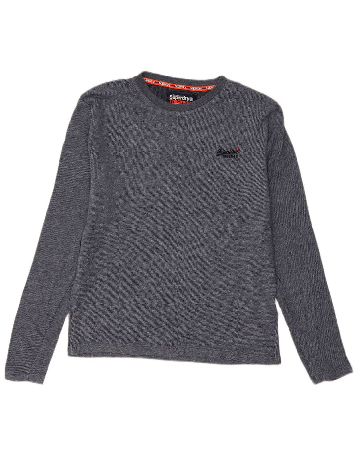 Superdry Mens Top Manga Longa Médio Algodão Azul