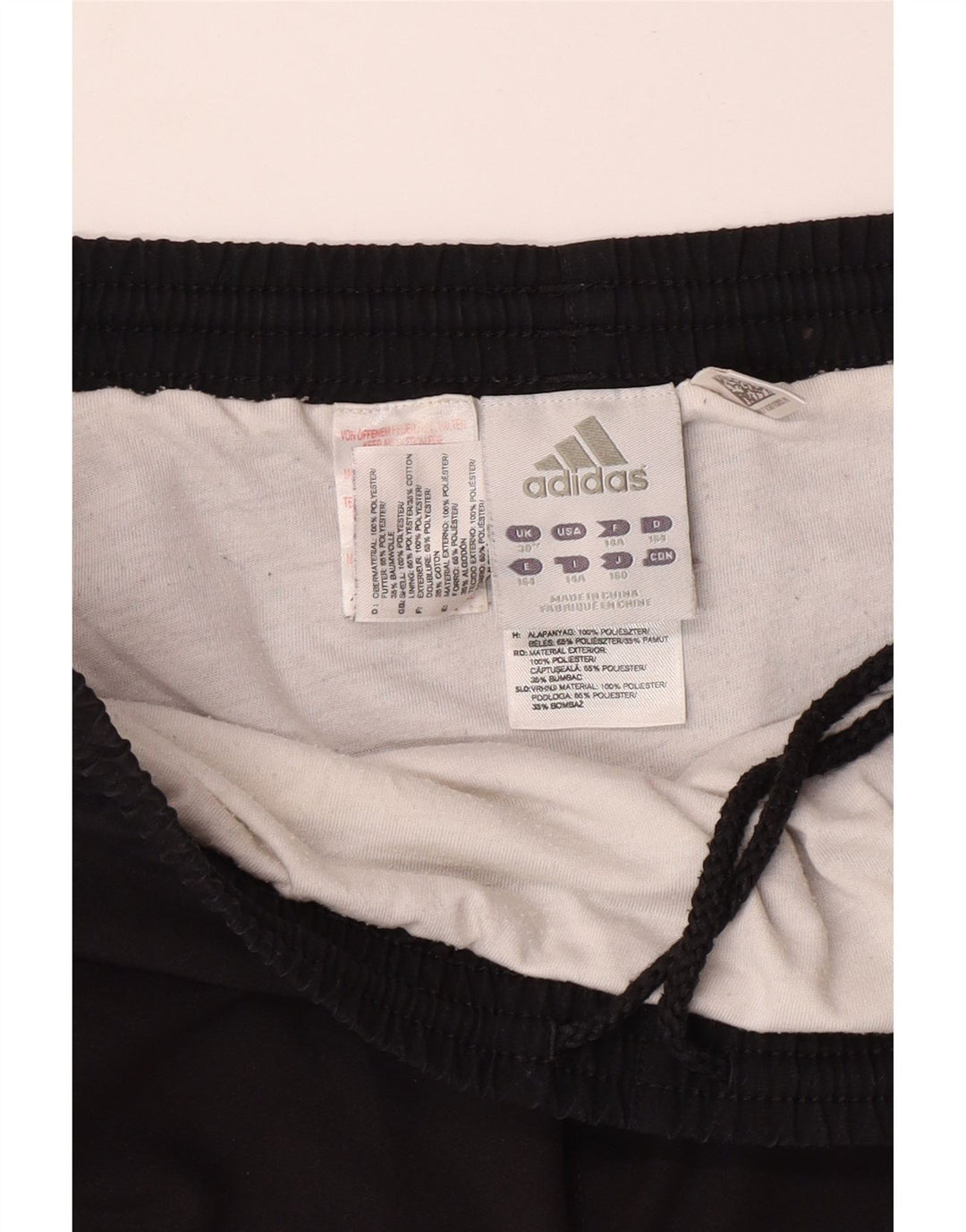 ADIDAS Boys Sport Shorts 13-14 Years  Black Polyester