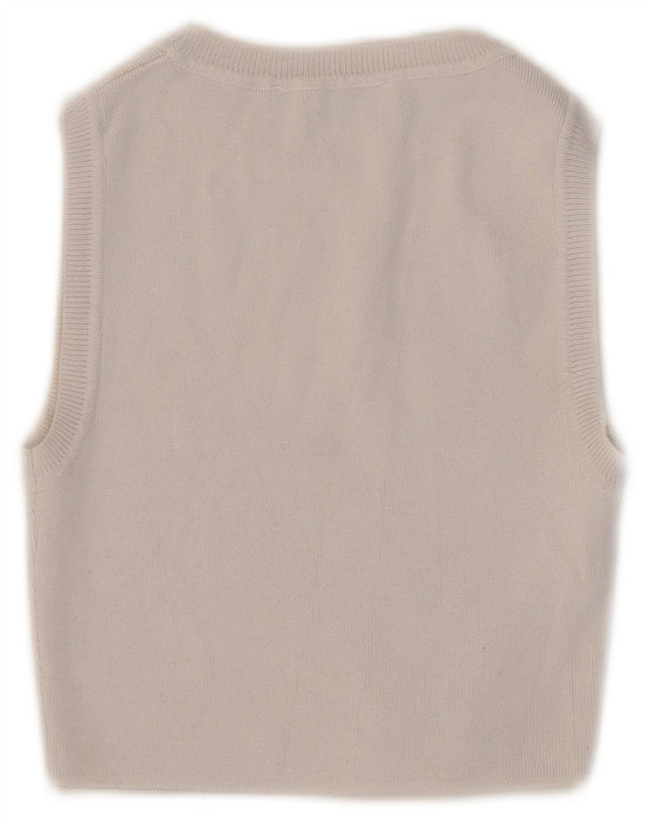 Zara Womens Crop Vest Top UK 8 Pequeno Branco
