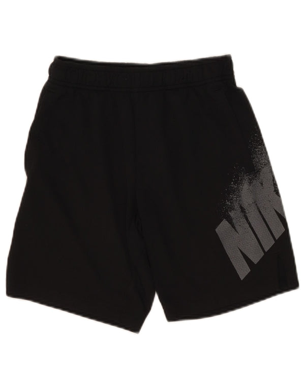 Shorts esportivos gráficos Nike Boys Dri Fit 8-9 anos pequenos pretos poliéster