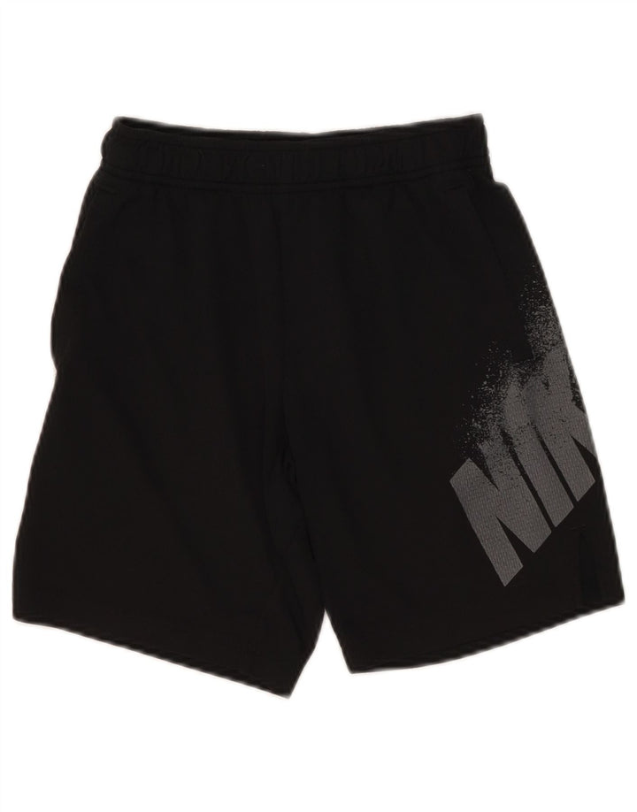 Shorts esportivos gráficos Nike Boys Dri Fit 8-9 anos pequenos pretos poliéster