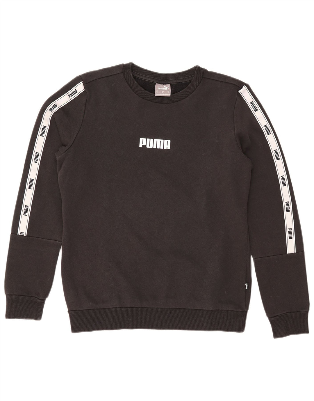 PUMA feminino gráfico moletom jumper UK 10 pequeno preto