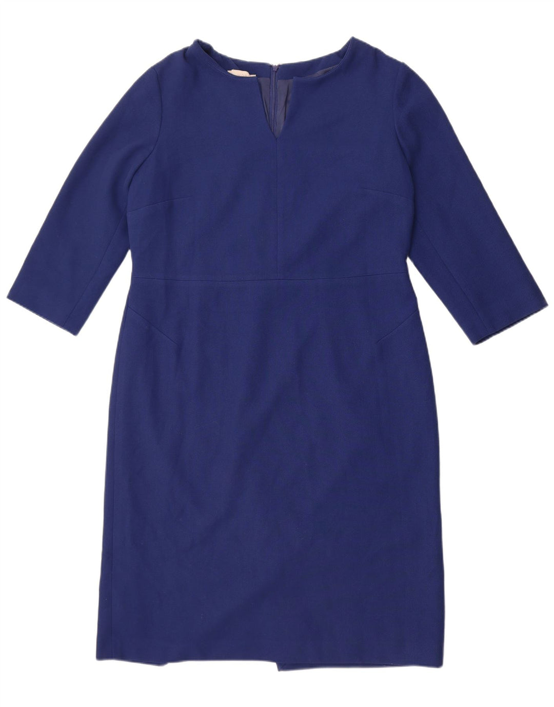 Vestido feminino Hobbs manga 3/4 com bainha UK 16 grande azul poliéster