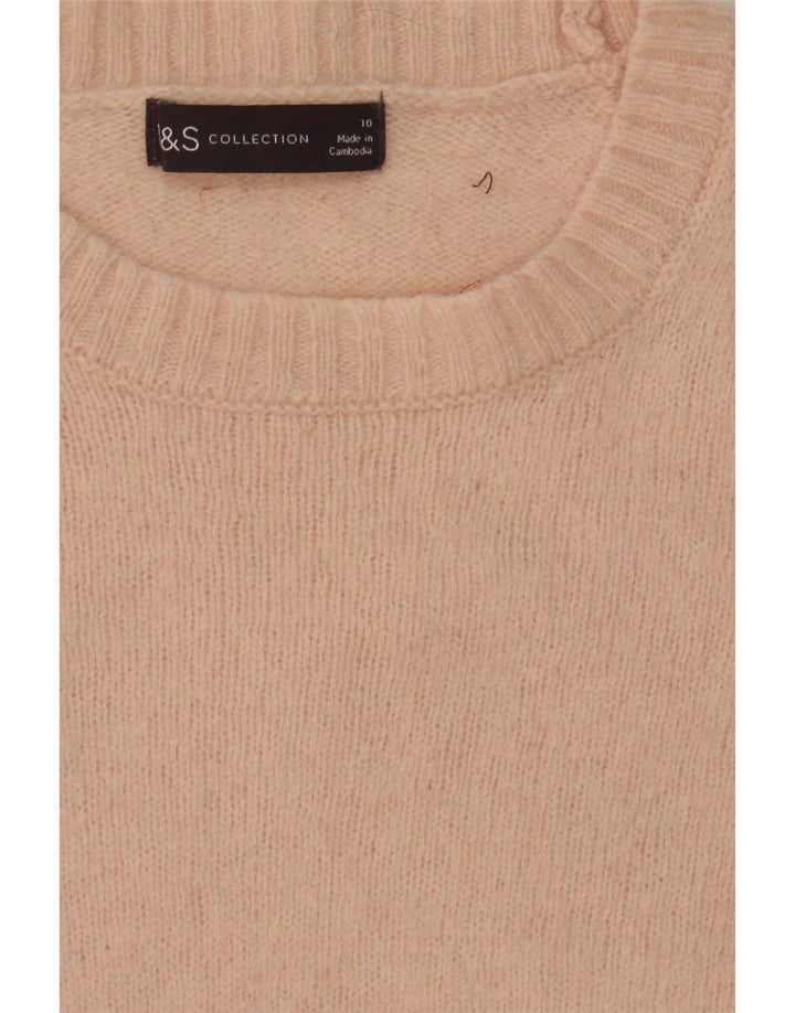 Suéter feminino Marks & Spencer com gola canoa Reino Unido 10 pequeno rosa