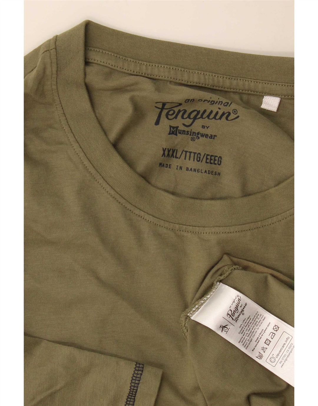 Camiseta masculina Penguin Top 3XL algodão verde