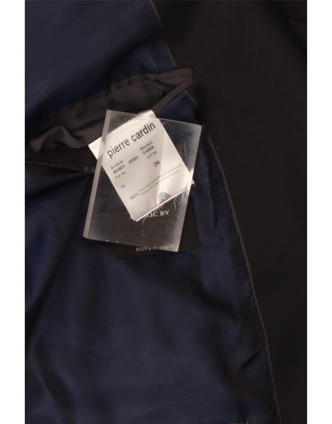 Jaqueta blazer masculina Pierre Cardin com 1 botão Reino Unido 40 grande lã virgem preta