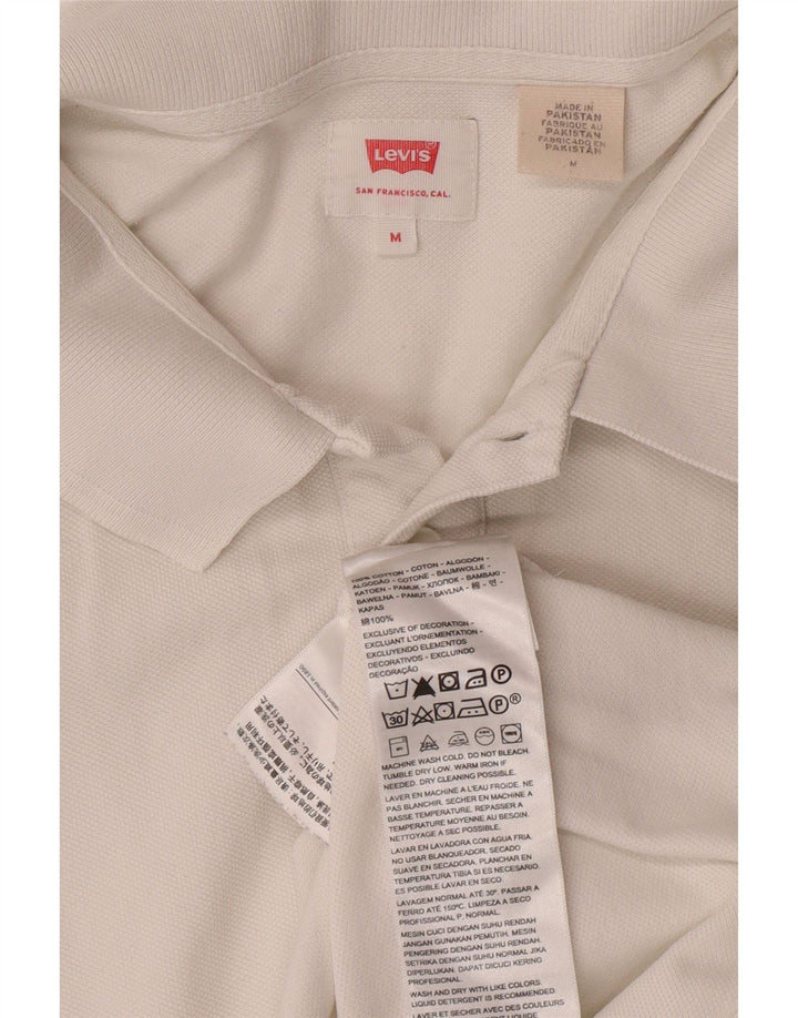 Camisa polo masculina LEVI'S de algodão branco médio