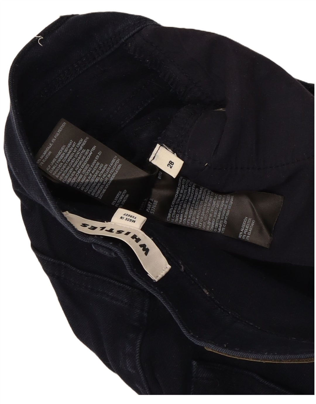 Calça jeans feminina WHISTLE W28 L26 azul marinho algodão