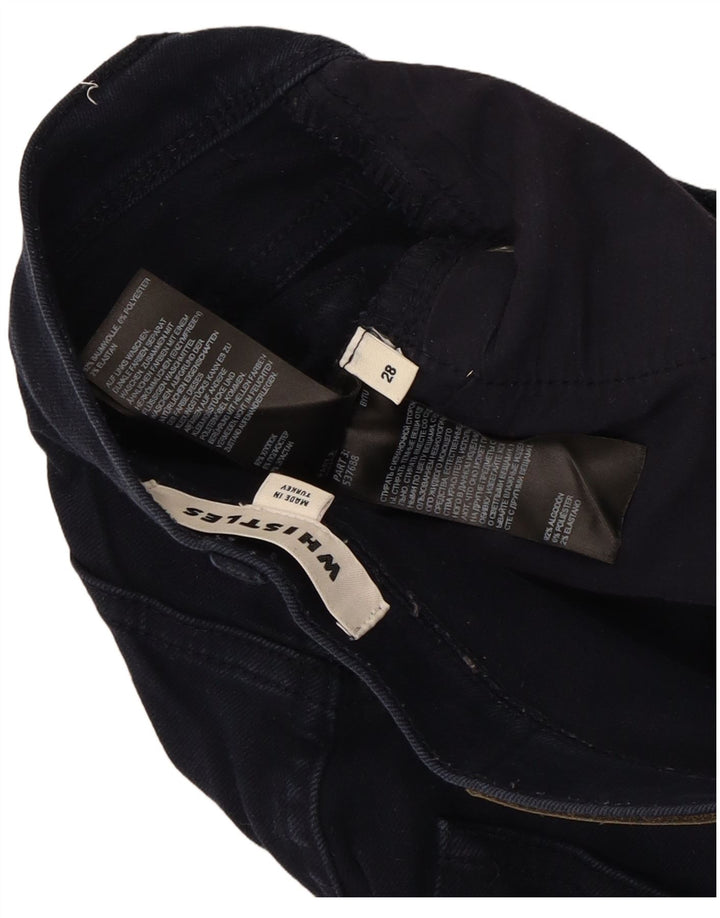 Calça jeans feminina WHISTLE W28 L26 azul marinho algodão