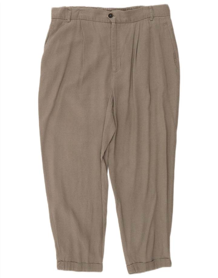 Calça feminina ZARA cortada média W28 L23 bege