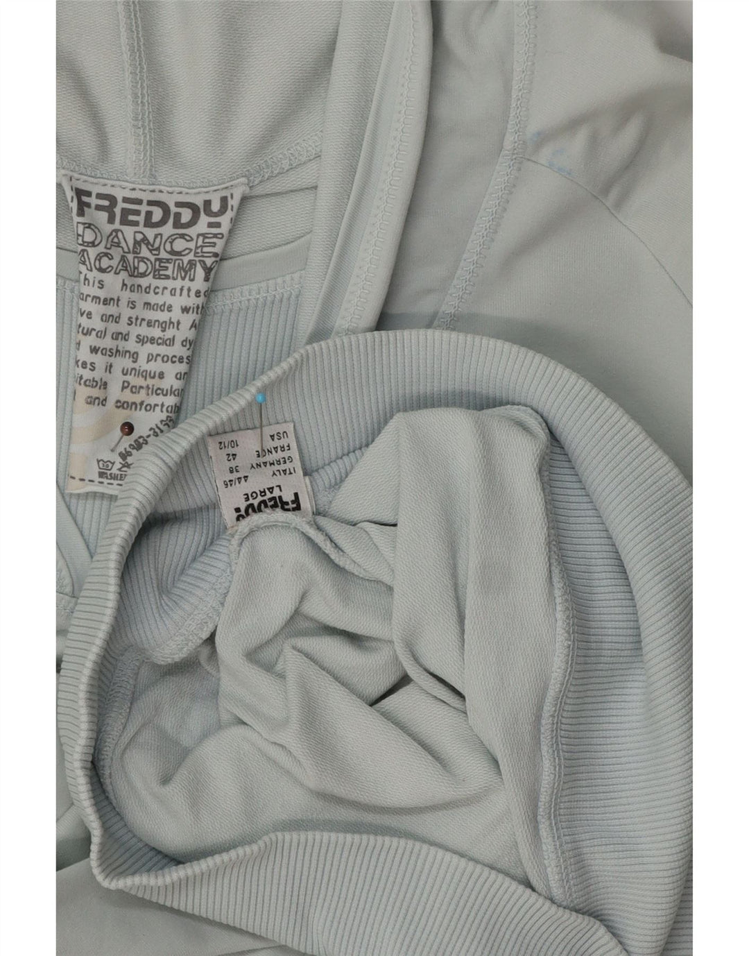 Jumper com capuz feminino Freddy UK 16 grande algodão azul