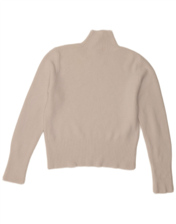 Suéter feminino Zara com gola tartaruga Reino Unido 12 médio branco nylon