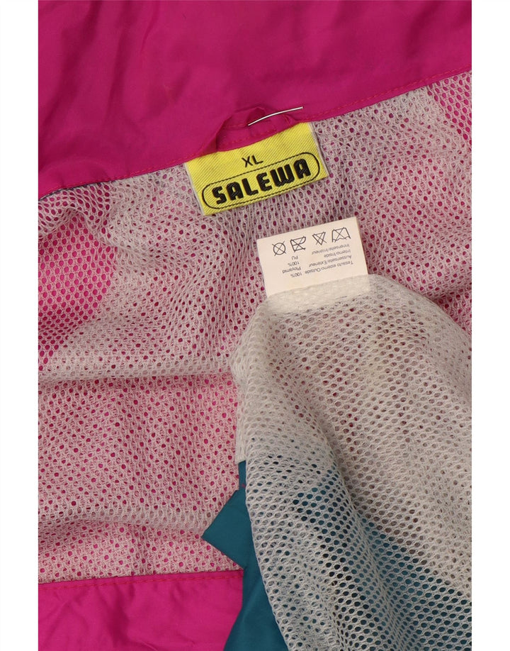 Jaqueta corta-vento masculina SALEWA UK 42 XL rosa colorblock poliamida
