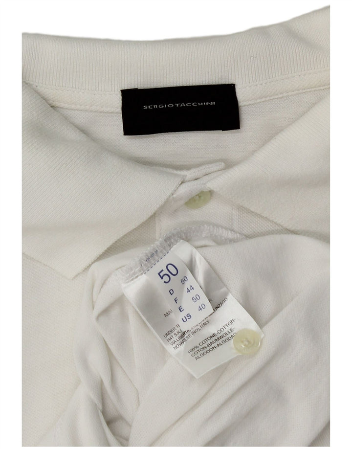 Camisa polo masculina Sergio Tacchini IT 50 algodão branco médio