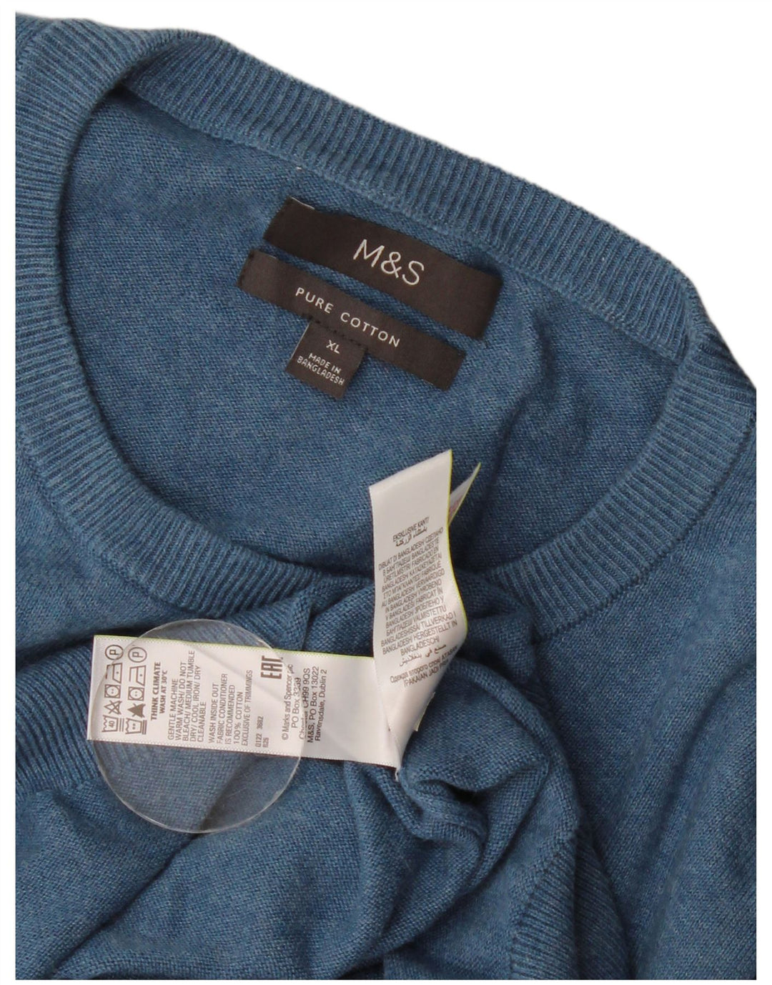 Suéter masculino Marks & Spencer com gola redonda XL algodão azul
