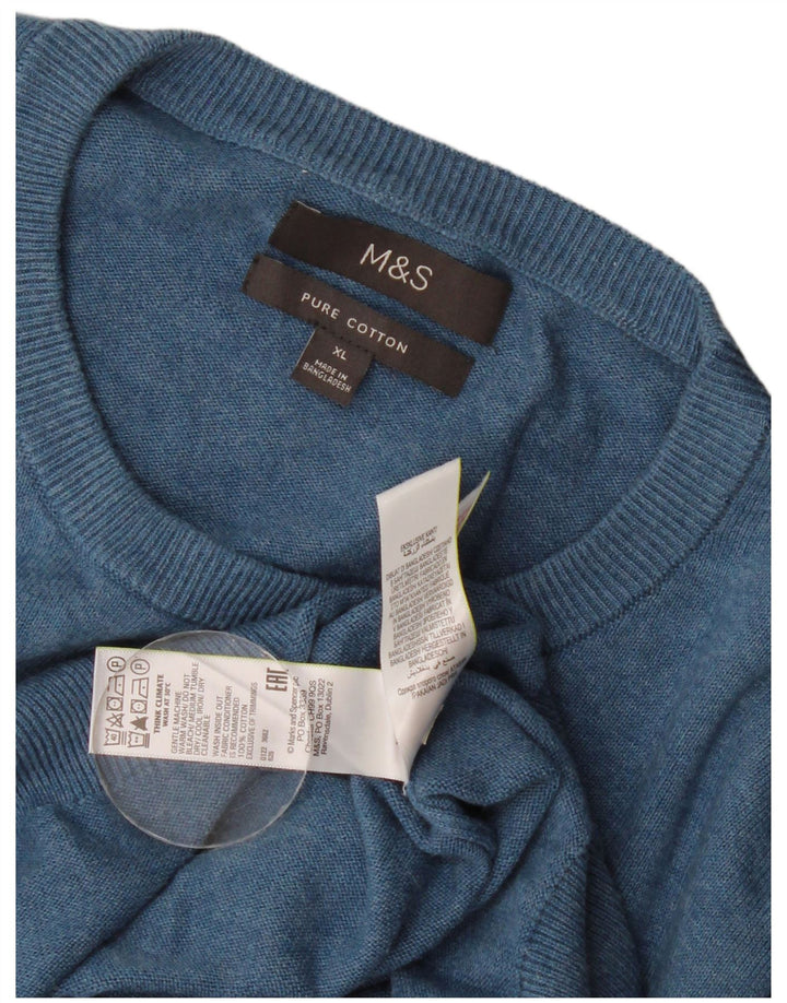 Suéter masculino Marks & Spencer com gola redonda XL algodão azul