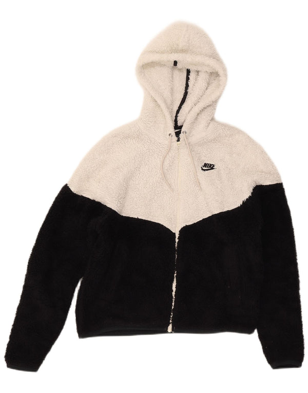 Jaqueta Nike Feminina com Capuz Oversized Fleece UK 6 XS Preto Colourblock