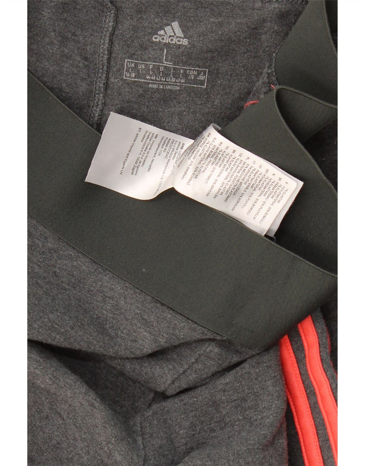 ADIDAS Womens Leggings UK 16/18 Large Grey Cotton Vintage Adidas and Second-Hand Adidas from Messina Hembry 