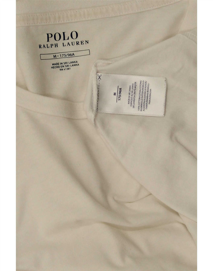 Ralph Lauren Top masculino de manga comprida de algodão branco médio