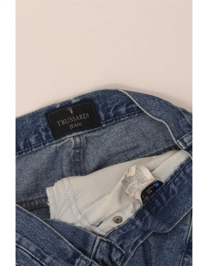 Jeans retos femininos Trussardi W29 L33 algodão azul