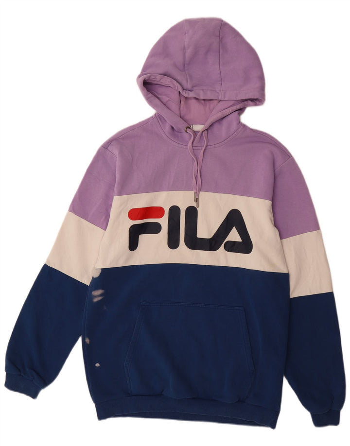 FILA moletom com capuz masculino gráfico médio multicolorido algodão colorblock