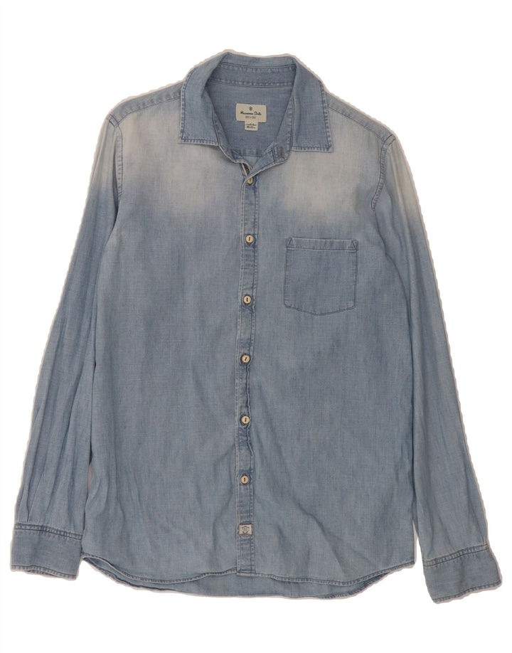 MASSIMO DUTTI Girls Denim Shirt 15-16 Years Blue Cotton Vintage Massimo Dutti and Second-Hand Massimo Dutti from Messina Hembry 