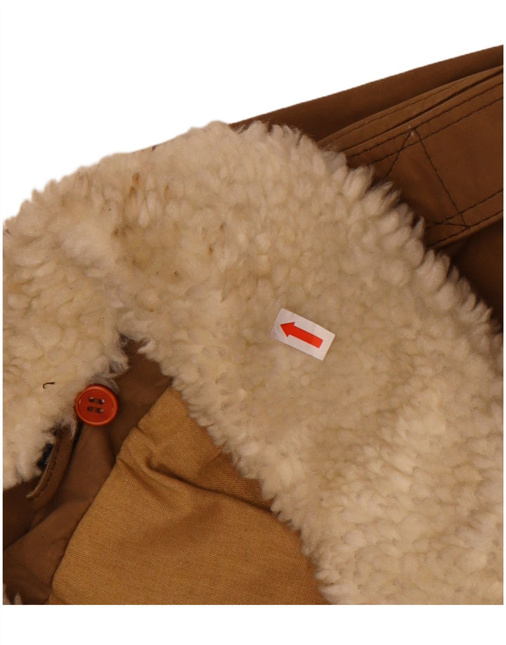 Jaqueta de couro gráfica masculina vintage IT 56 3XL marrom