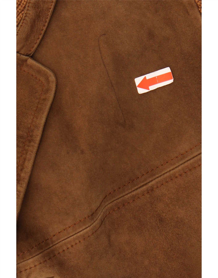 Jaqueta de camurça masculina vintage Reino Unido 40 grande marrom