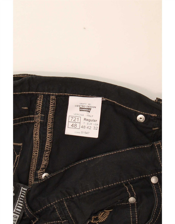 Carrera Mens Casual Shorts W32 Médio Algodão Preto
