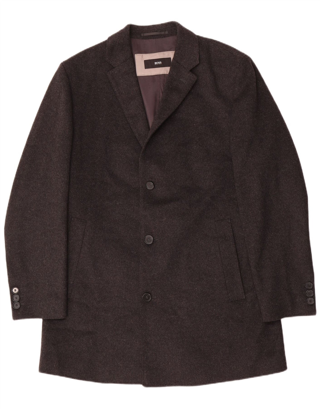 Sobretudo masculino Hugo Boss EU 54 2XL lã cinza