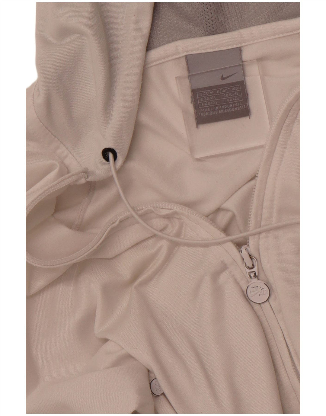 Suéter feminino Nike com capuz e zíper UK 10/12 médio branco