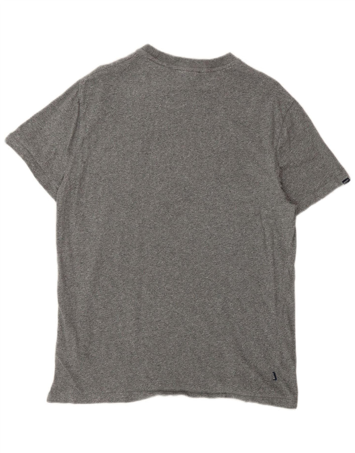 Camiseta masculina Superdry Top grande algodão manchado cinza