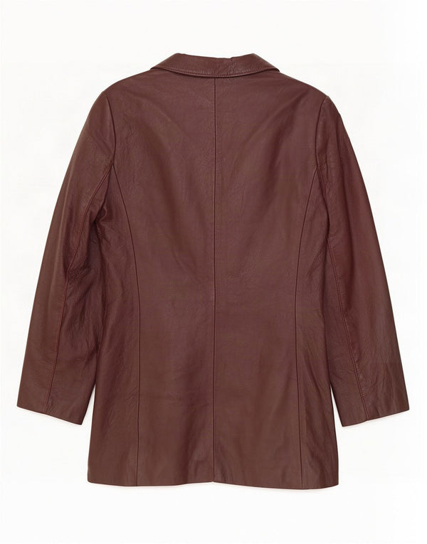 Jaqueta blazer feminina vintage com 4 botões Reino Unido 14 grande Borgonha