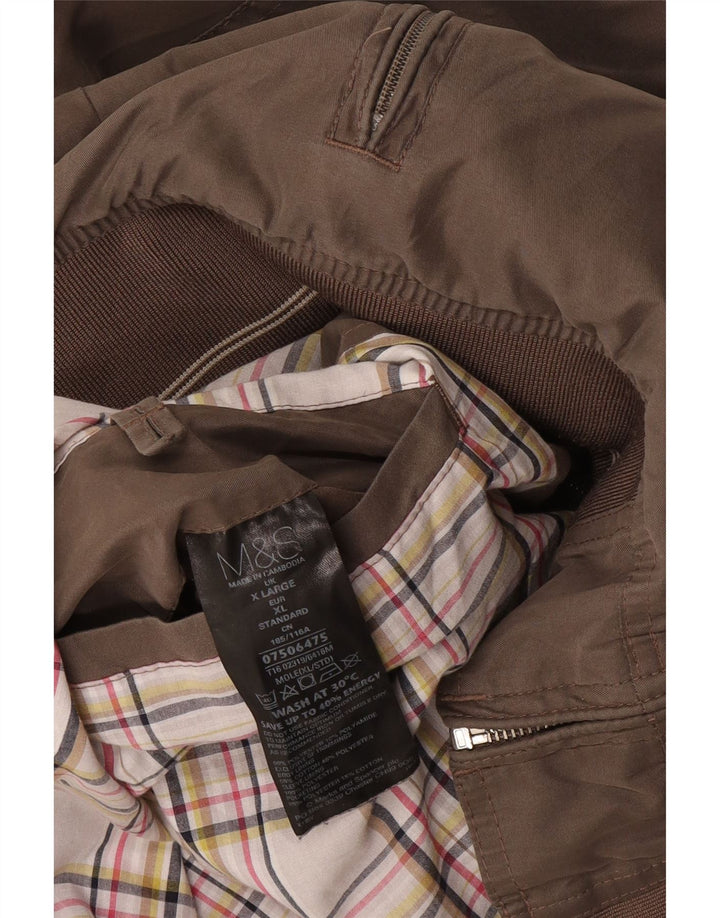 Jaqueta bomber masculina Marks & Spencer Reino Unido 42 XL poliéster cinza