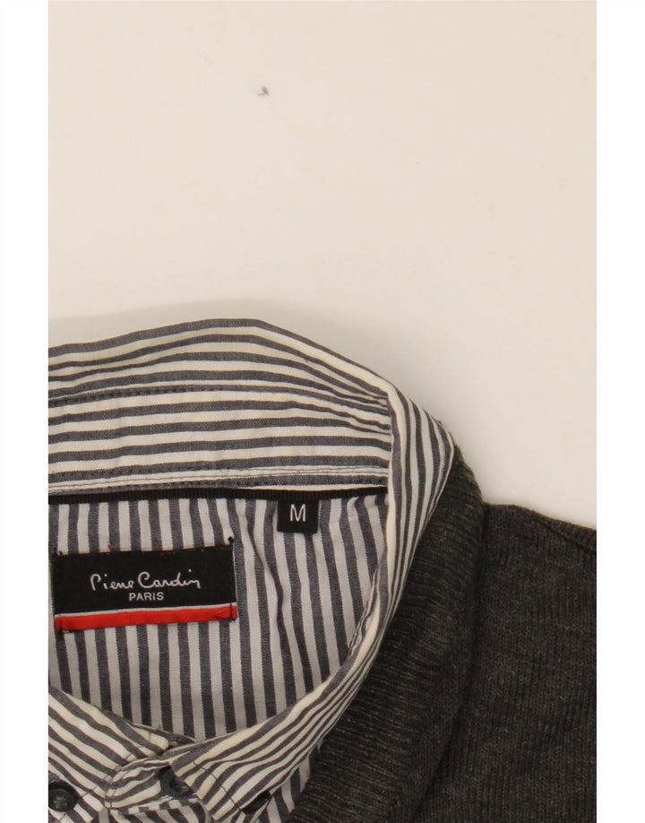 PIERRE CARDIN Mens V-Neck Jumper Sweater Medium Grey Acrylic Vintage Pierre Cardin and Second-Hand Pierre Cardin from Messina Hembry 
