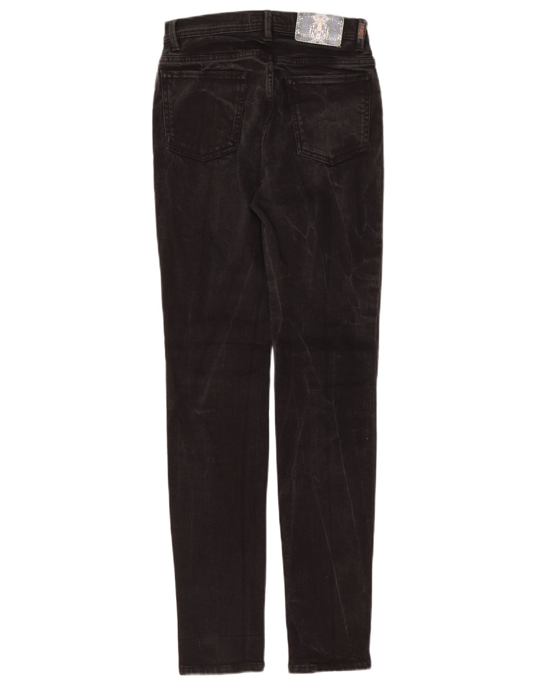Jeans retos femininos Trussardi W26 L31 algodão preto